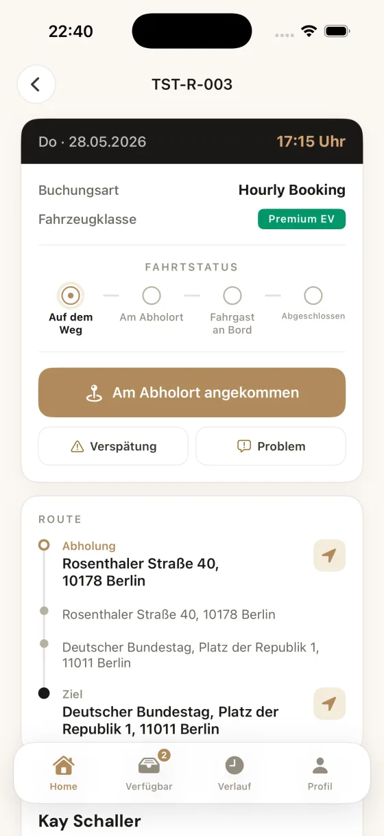 Fahrer-App — Fahrtdetails
